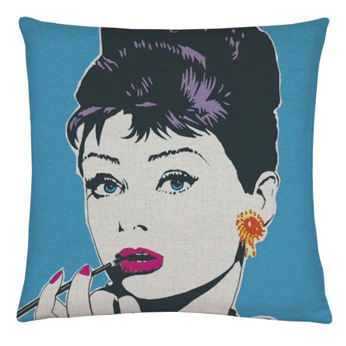 Декоративная подушка Audrey Hepburn #3 Синий Декоративная подушка Audrey Hepburn #3 Синий в Челябинске | Loft Concept