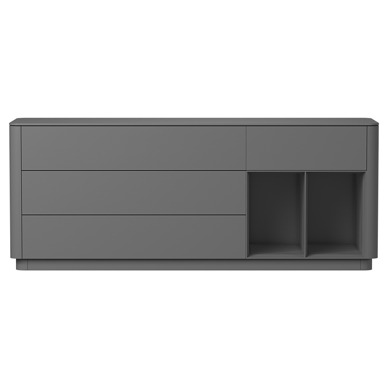 Тумба серая с ящиками и полками Tammi  Серый в Челябинске | Loft Concept 