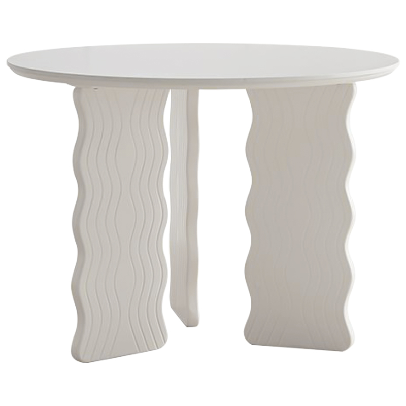 Круглый обеденный стол Lam Curved Dining Table Молочный Круглый обеденный стол Lam Curved Dining Table Молочный в Челябинске | Loft Concept