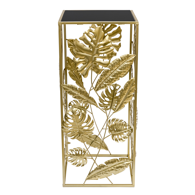 Подставка Tropical Gold Leaves Stand M Золотой Черный Подставка Tropical Gold Leaves Stand M Золотой Черный в Челябинске | Loft Concept