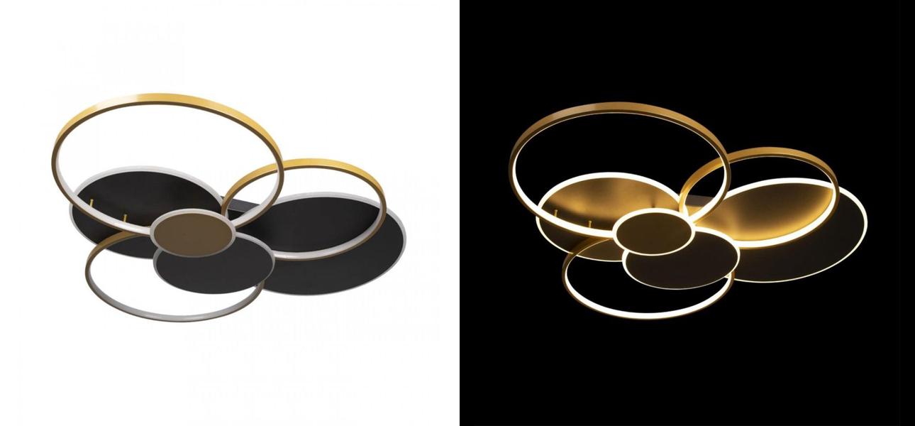 Потолочный светильник Black three rings Gold 100 см - фото