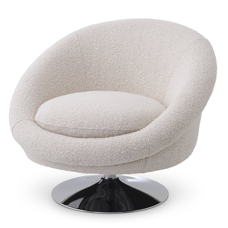 Кресло Eichholtz Swivel Chair Nemo cream Кремовый Никель Кресло Eichholtz Swivel Chair Nemo cream Кремовый Никель в Челябинске | Loft Concept
