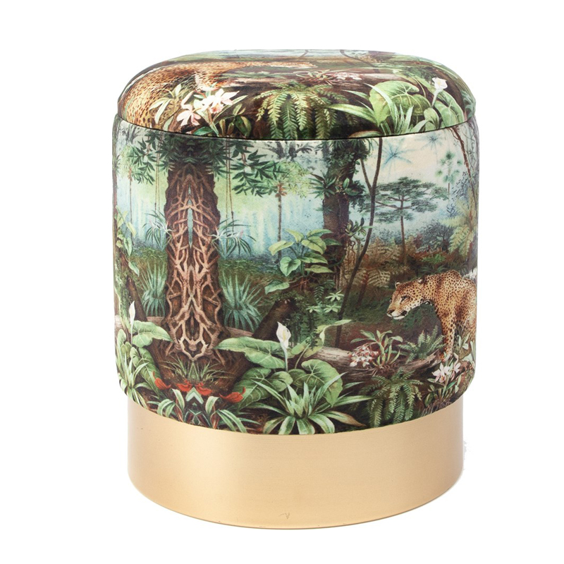 Пуф PUF Jungle Print lynx small Мульти Золотой Пуф PUF Jungle Print lynx small Мульти Золотой в Челябинске | Loft Concept