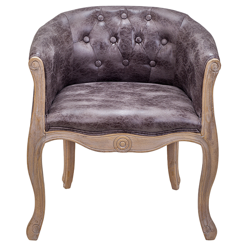 Кресло низкое в стиле прованс Louis French Armchair brown Коричневый в Челябинске | Loft Concept 