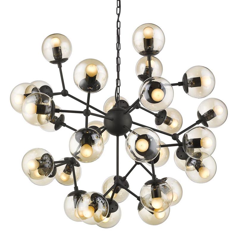 Люстра Modo Chandelier black Черный Янтарный Люстра Modo Chandelier black Черный Янтарный в Челябинске | Loft Concept