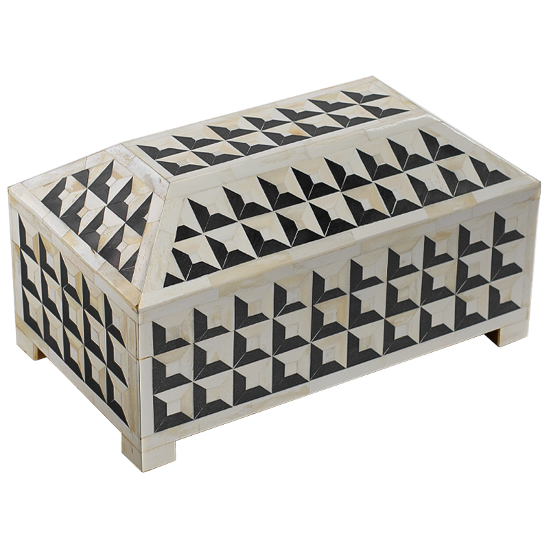Шкатулка Casket Bone Inlay Черно-белый Шкатулка Casket Bone Inlay Черно-белый в Челябинске | Loft Concept