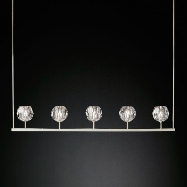 Люстра RH Boule De Cristal Linear Chandelier 5 Прозрачный Люстра RH Boule De Cristal Linear Chandelier 5 Прозрачный в Челябинске | Loft Concept