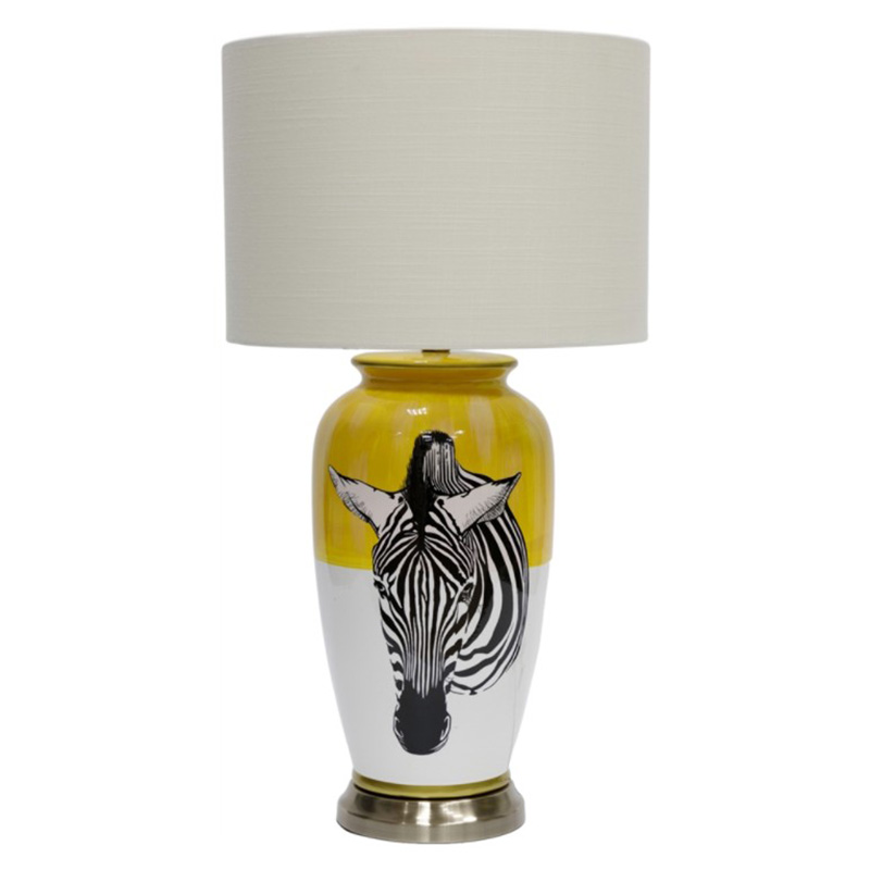 Настольная лампа Zebra head Table lamp Белый Желтый Черный в Челябинске | Loft Concept 