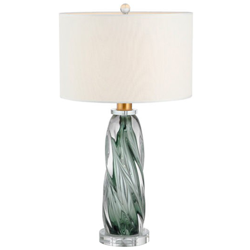 Настольная лампа Cecil Table Lamp Белый Прозрачное Стекло Зеленый шалфей Настольная лампа Cecil Table Lamp Белый Прозрачное Стекло Зеленый шалфей в Челябинске | Loft Concept