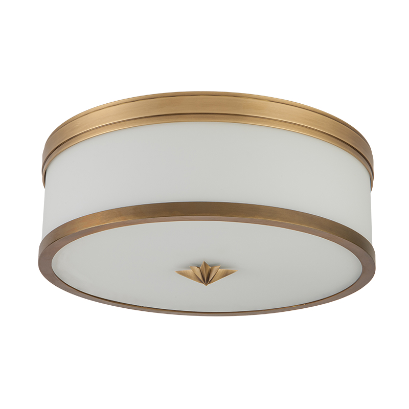 Потолочный светильник Imher Ceiling Lamp Латунь Белое матовое стекло Потолочный светильник Imher Ceiling Lamp Латунь Белое матовое стекло в Челябинске | Loft Concept