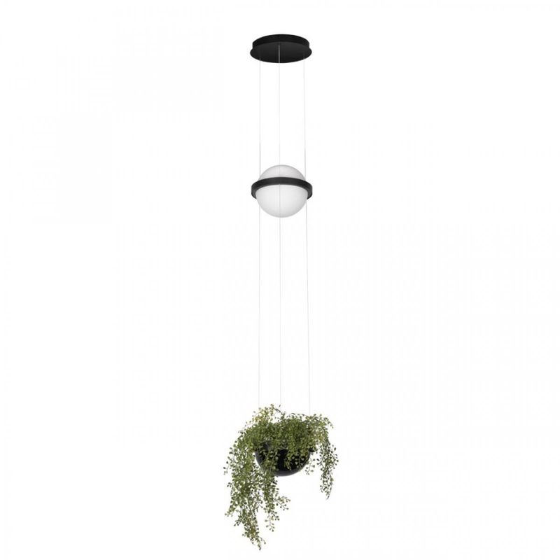 Подвесной светильник c чашей для живых растений Palma by Vibia Черный Белый Подвесной светильник c чашей для живых растений Palma by Vibia Черный Белый в Челябинске | Loft Concept