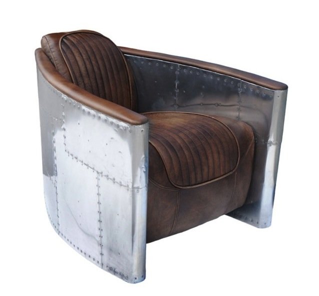 Кресло Aviator Tomcat chair Белый Коричневый в Челябинске | Loft Concept 