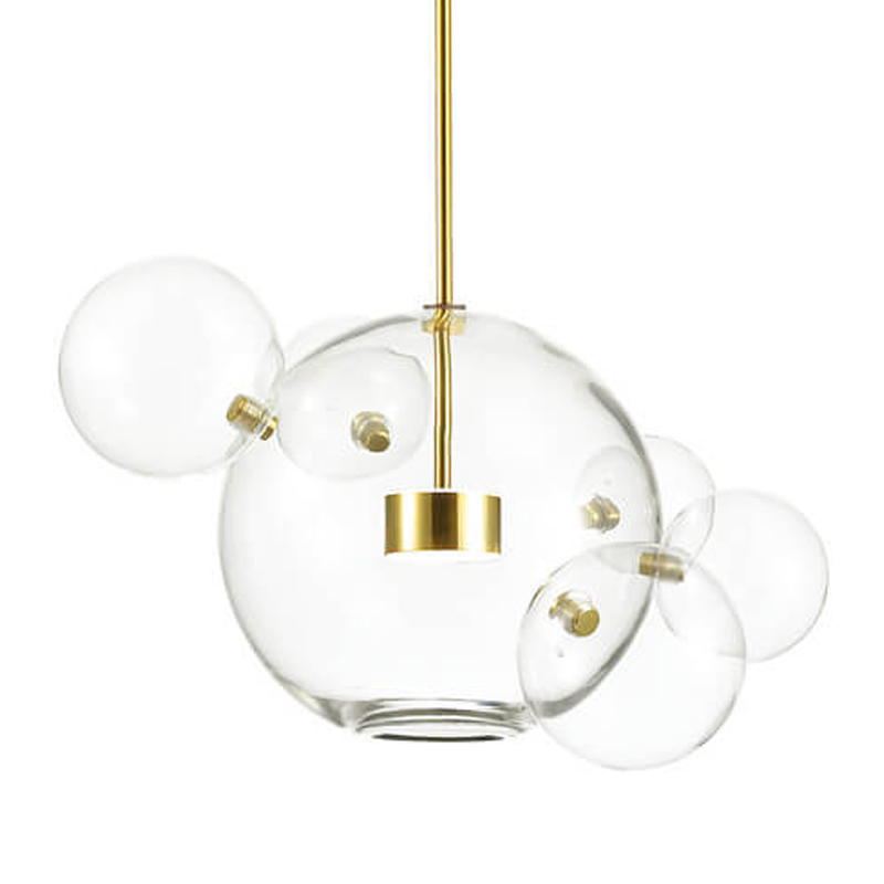 Подвесной светильник Transparent Bubble Pendant Gold 5 Глянцевое золото Прозрачный Подвесной светильник Transparent Bubble Pendant Gold 5 Глянцевое золото Прозрачный в Челябинске | Loft Concept