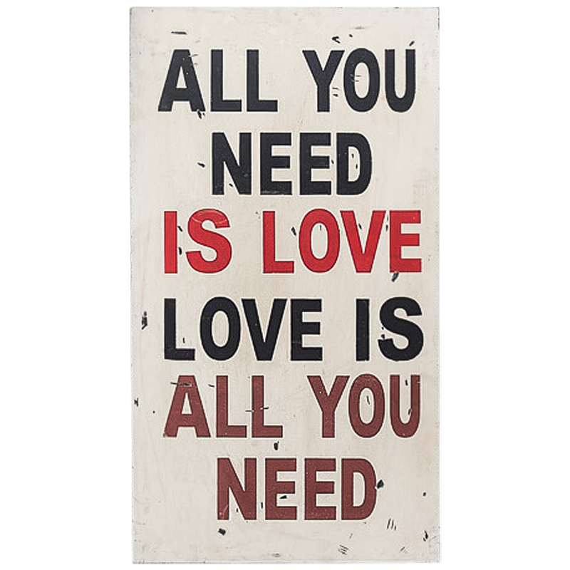 Постер All you need is love Черно-белый Красный Постер All you need is love Черно-белый Красный в Челябинске | Loft Concept