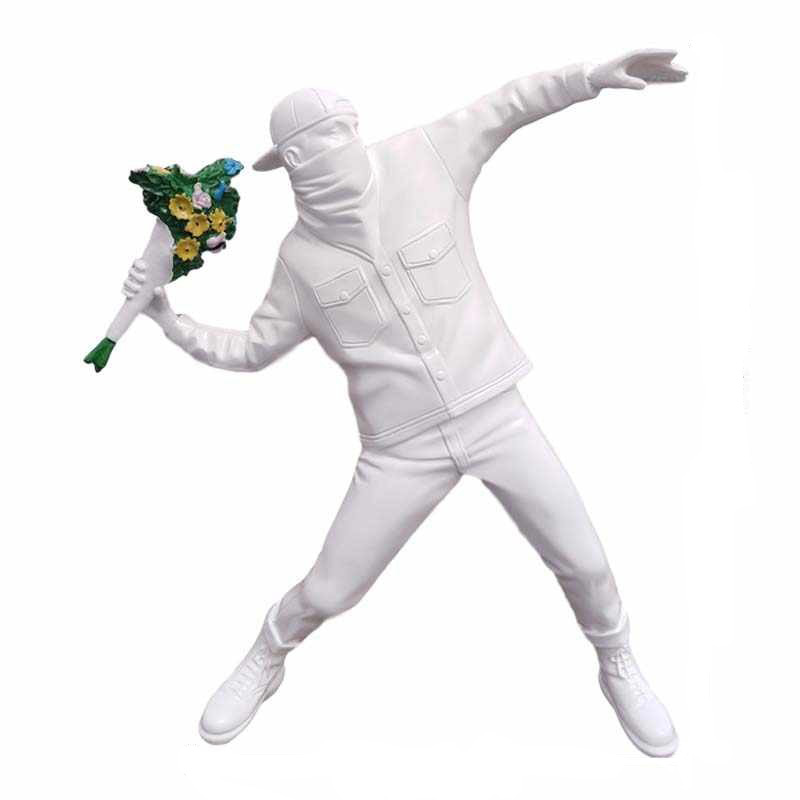 Статуэтка Banksy Flower Thrower White Белый Статуэтка Banksy Flower Thrower White Белый в Челябинске | Loft Concept
