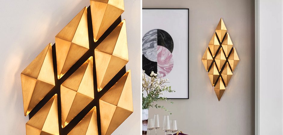 Бра Honeycomb Gold lozenges Wall Lamp Бра Honeycomb Gold lozenges Wall Lamp - Loft-Concept в Челябинске