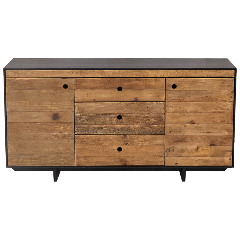 Комод деревянный с 2-мя дверцами и 3-мя ящиками Russell Chest of Drawers Коричневый Древесина Комод деревянный с 2-мя дверцами и 3-мя ящиками Russell Chest of Drawers Коричневый Древесина в Челябинске | Loft Concept