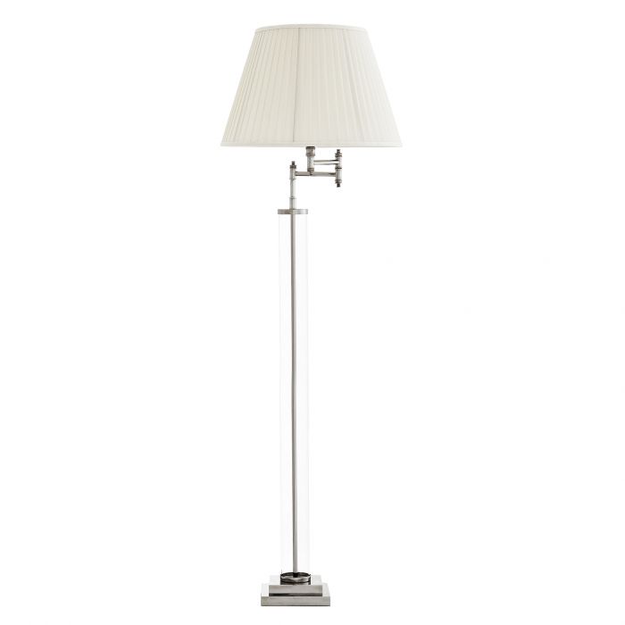 Торшер Eichholtz Floor Lamp Beaufort Никель Прозрачное Стекло Кремовый Торшер Eichholtz Floor Lamp Beaufort Никель Прозрачное Стекло Кремовый в Челябинске | Loft Concept