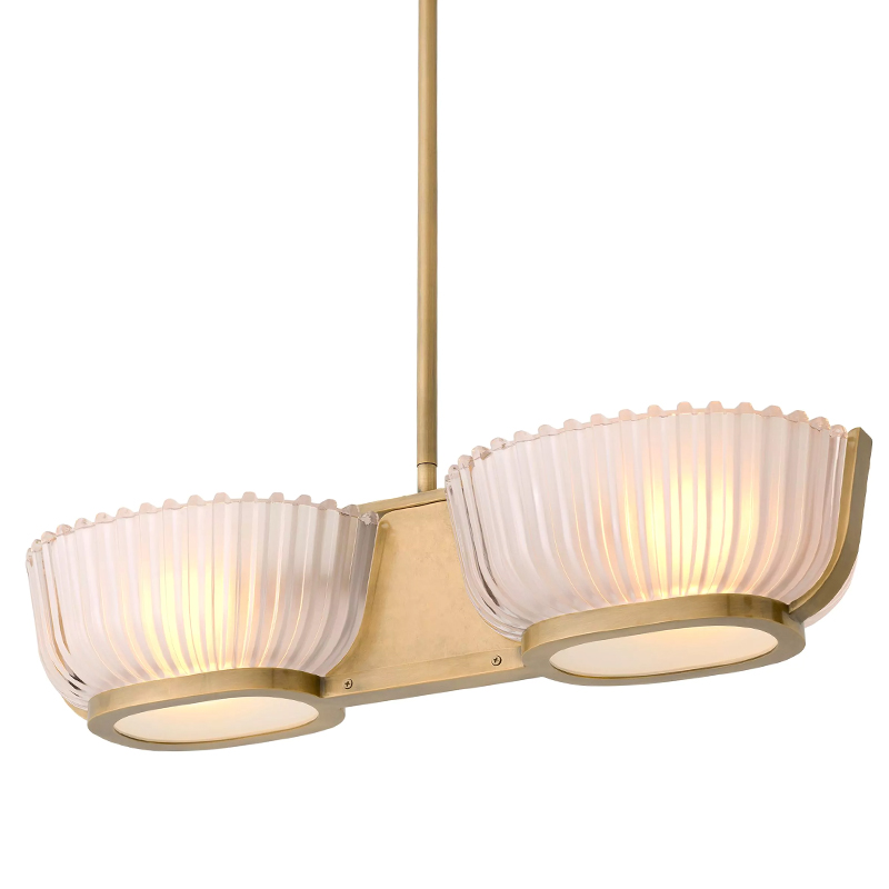 Люстра Eichholtz Chandelier Artos Double Латунь Белое матовое стекло Люстра Eichholtz Chandelier Artos Double Латунь Белое матовое стекло в Челябинске | Loft Concept
