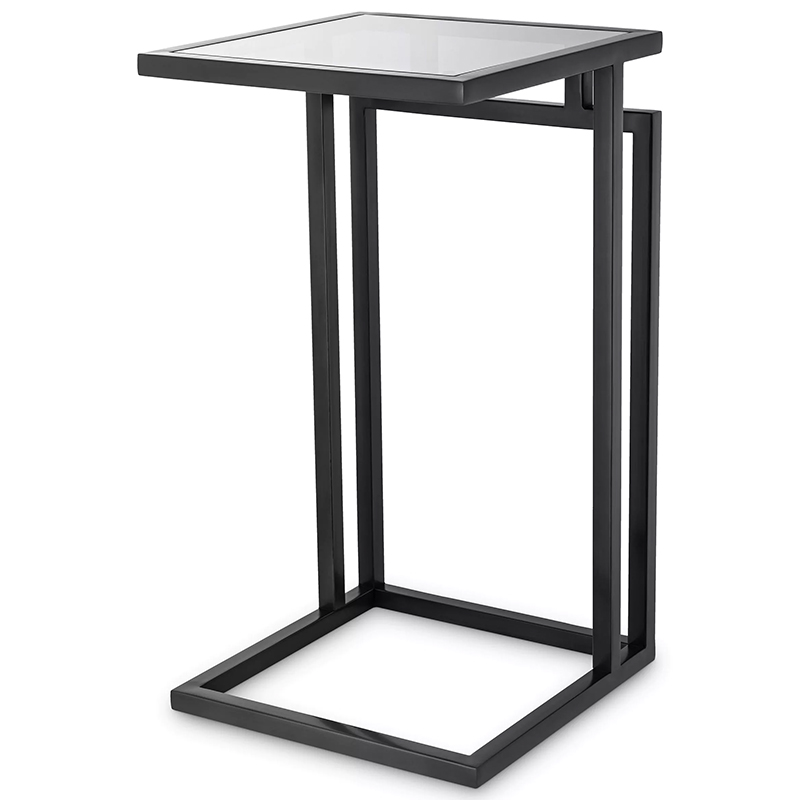 Приставной стол Eichholtz Side Table Marcus Black Черный Стекло Смок Приставной стол Eichholtz Side Table Marcus Black Черный Стекло Смок в Челябинске | Loft Concept