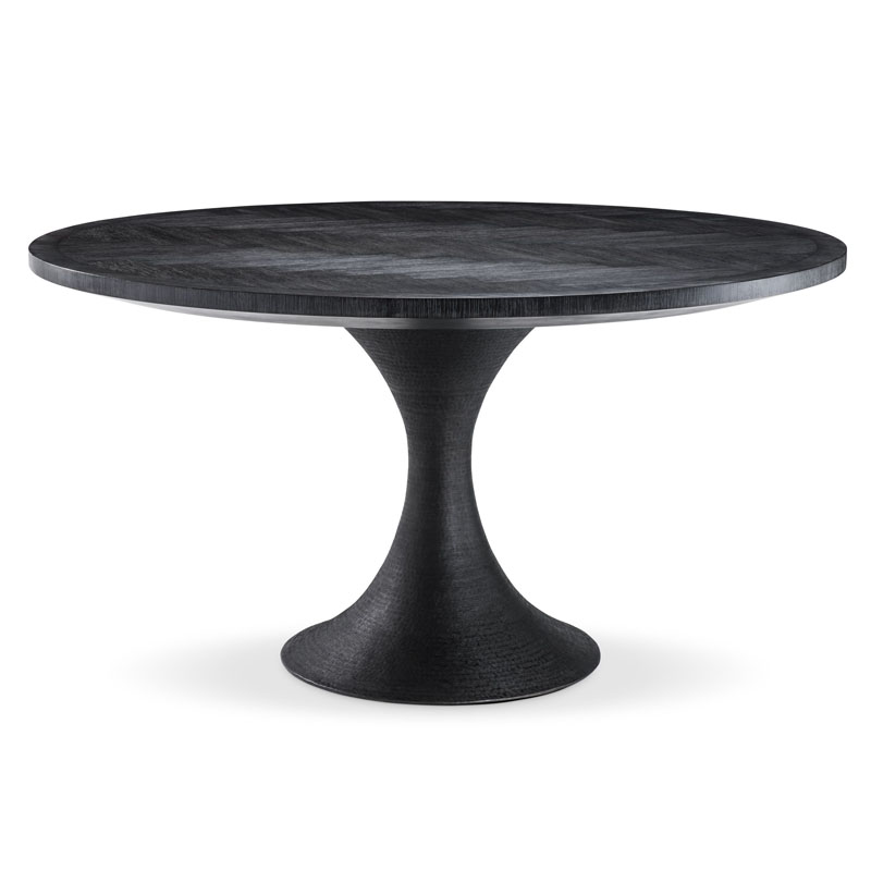 Обеденный стол Eichholtz DINING TABLE MELCHIOR ROUND black Черный Обеденный стол Eichholtz DINING TABLE MELCHIOR ROUND black Черный в Челябинске | Loft Concept