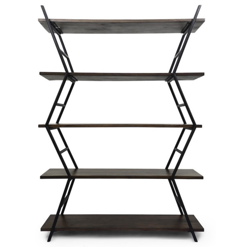 Стеллаж Industrial Zigzag Dark Wood Коричневый Черный Стеллаж Industrial Zigzag Dark Wood Коричневый Черный в Челябинске | Loft Concept