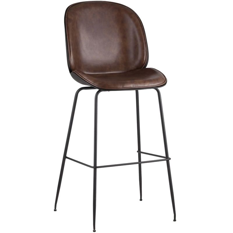 Стул Барный Винтажная Темно-Коричневыя Экокожа Vendramin Bar Chair Коричневый винтаж Черный Стул Барный Винтажная Темно-Коричневыя Экокожа Vendramin Bar Chair Коричневый винтаж Черный в Челябинске | Loft Concept