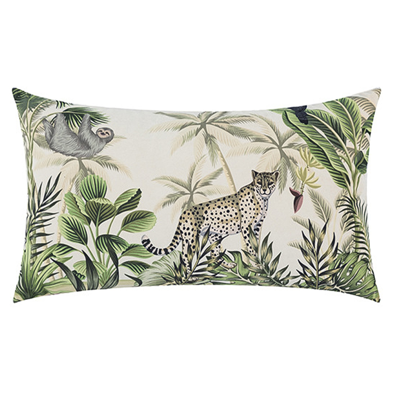 Декоративная подушка Rainforest Animals Cushion Бежевый Зеленый Серый Декоративная подушка Rainforest Animals Cushion Бежевый Зеленый Серый в Челябинске | Loft Concept