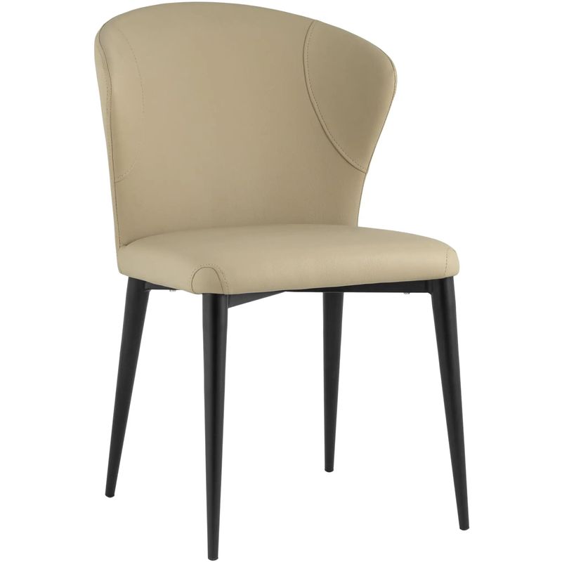 Стул Enigma Chair Бежевая Экокожа Бежевый Черный Стул Enigma Chair Бежевая Экокожа Бежевый Черный в Челябинске | Loft Concept