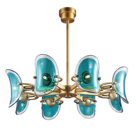 Люстра Lily Turquoise Glass circle Глянцевое золото Бирюзовый Люстра Lily Turquoise Glass circle Глянцевое золото Бирюзовый в Челябинске | Loft Concept