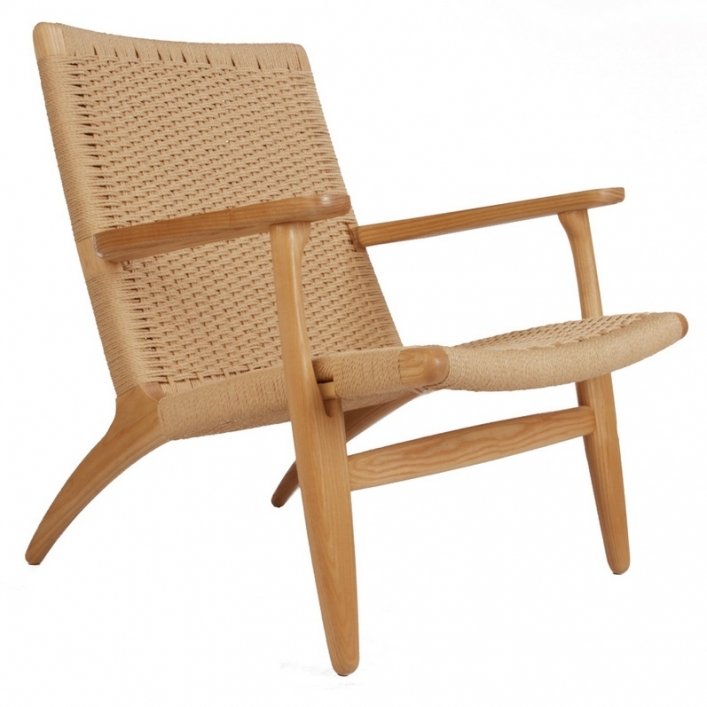 Кресло Hans Wegner CH25 Черный Бежевый Кресло Hans Wegner CH25 Черный Бежевый в Челябинске | Loft Concept