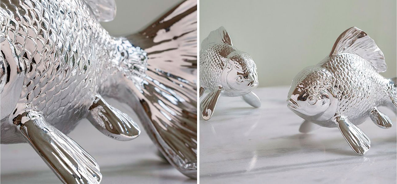 Статуэтка серебряная рыбка Fish - фото