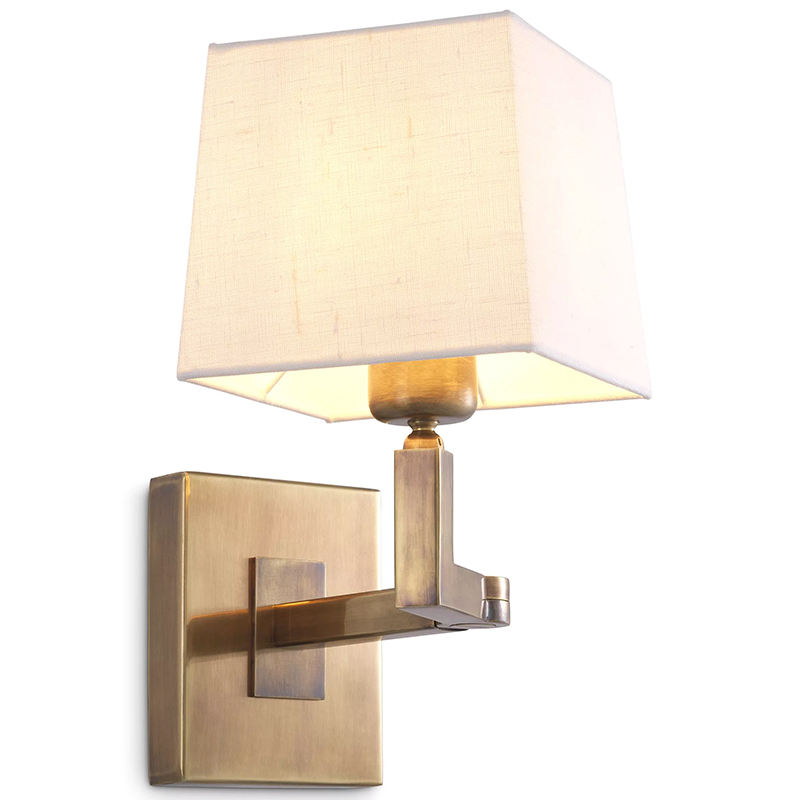 Бра Eichholtz Wall Lamp Cambell Brass Белый Винтажная латунь Бра Eichholtz Wall Lamp Cambell Brass Белый Винтажная латунь в Челябинске | Loft Concept