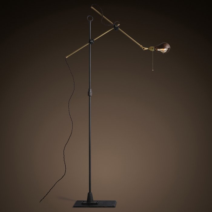 Напольный светильник Steampunk Extension Pole Floor 2 Латунь Черный Напольный светильник Steampunk Extension Pole Floor 2 Латунь Черный в Челябинске | Loft Concept