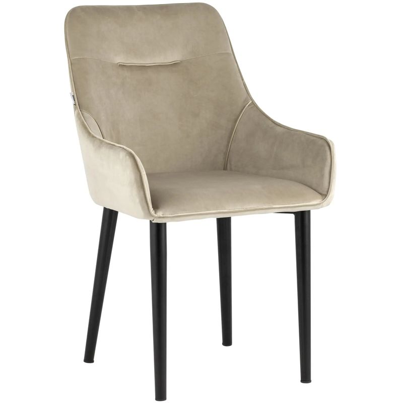 Стул Joan Chair Бежевый Велюр Бежевый Черный Стул Joan Chair Бежевый Велюр Бежевый Черный в Челябинске | Loft Concept