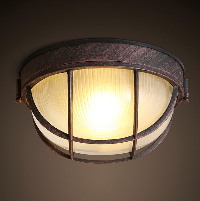 Спот Loft Round Plate Коричневый винтаж Спот Loft Round Plate Коричневый винтаж в Челябинске | Loft Concept