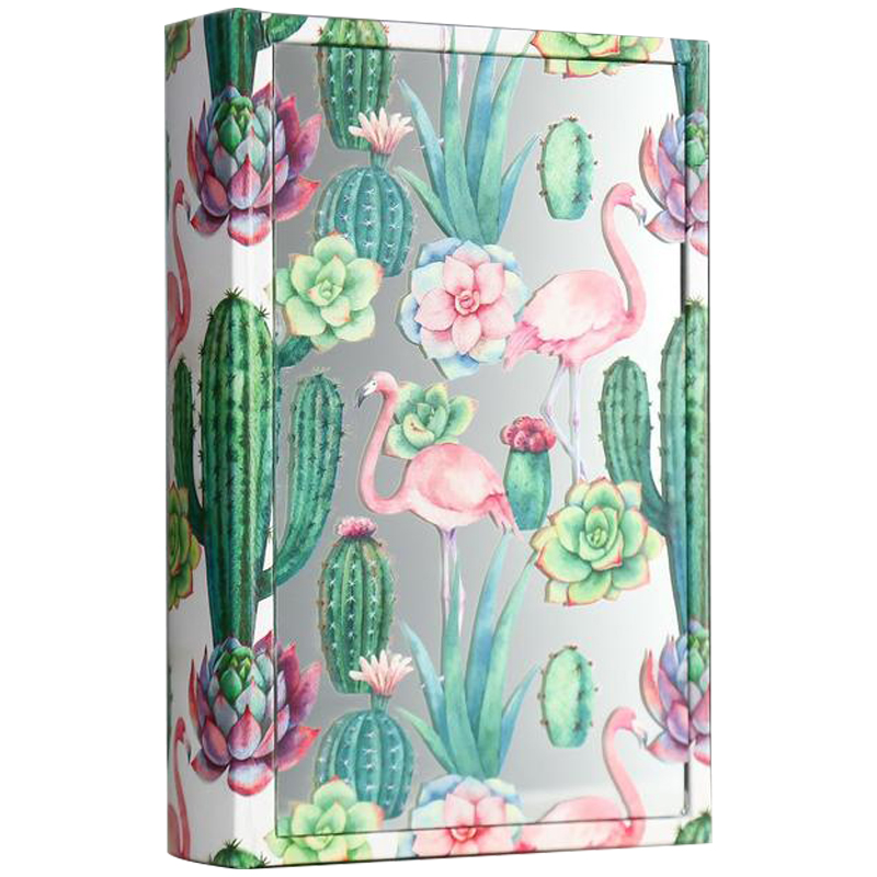 Шкатулка-книга Flamingos and Cacti Mirror Book Box Белый Зеленый Розовый Шкатулка-книга Flamingos and Cacti Mirror Book Box Белый Зеленый Розовый в Челябинске | Loft Concept