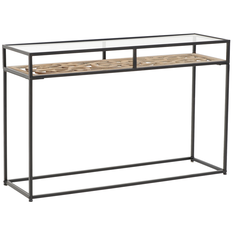 Консоль Provence Lace Console Древесина Черный Прозрачное Стекло Консоль Provence Lace Console Древесина Черный Прозрачное Стекло в Челябинске | Loft Concept