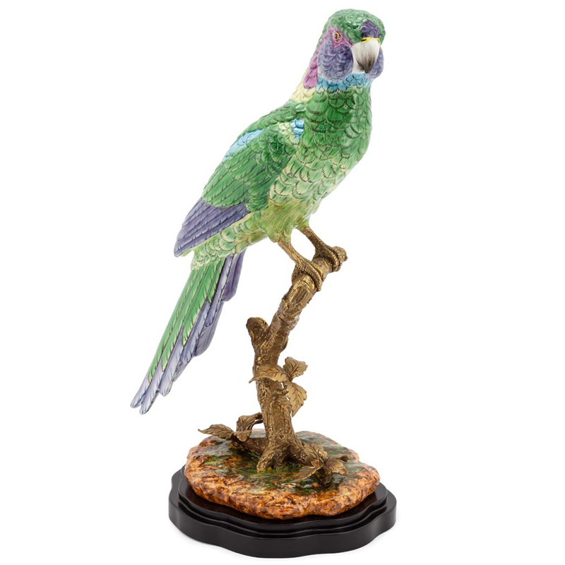 Статуэтка PARROT ATLANTIDE SINGLE BRANCH Мульти Бронза Черный Статуэтка PARROT ATLANTIDE SINGLE BRANCH Мульти Бронза Черный в Челябинске | Loft Concept