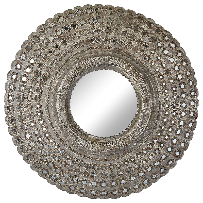 Зеркало Kiran Peacock Mirrors circle Restoration Hardware Бежево-серый Зеркало Kiran Peacock Mirrors circle Restoration Hardware Бежево-серый в Челябинске | Loft Concept