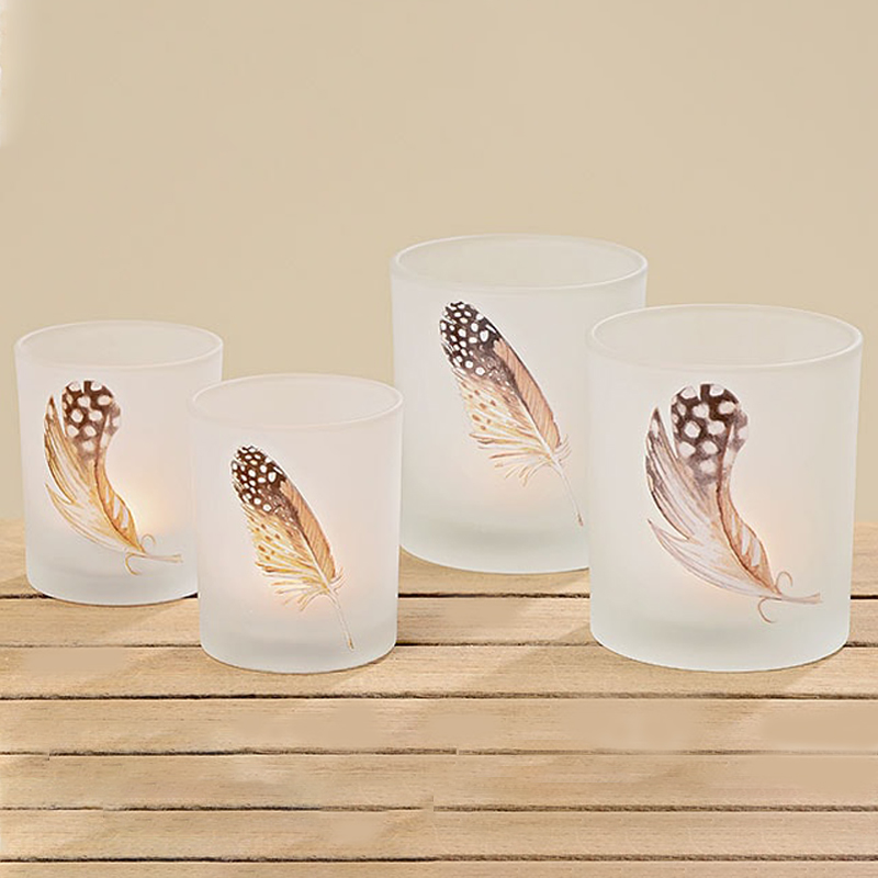 Набор из 2-х подсвечников Feather Candlestick Бежевый Коричневый Белое матовое стекло Набор из 2-х подсвечников Feather Candlestick Бежевый Коричневый Белое матовое стекло в Челябинске | Loft Concept