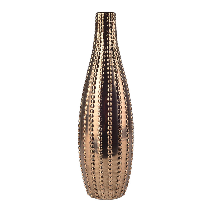 Ваза Ribbed Vase Narrow Throat bronze-gold 34 Ваза Ribbed Vase Narrow Throat bronze-gold 34 в Челябинске | Loft Concept