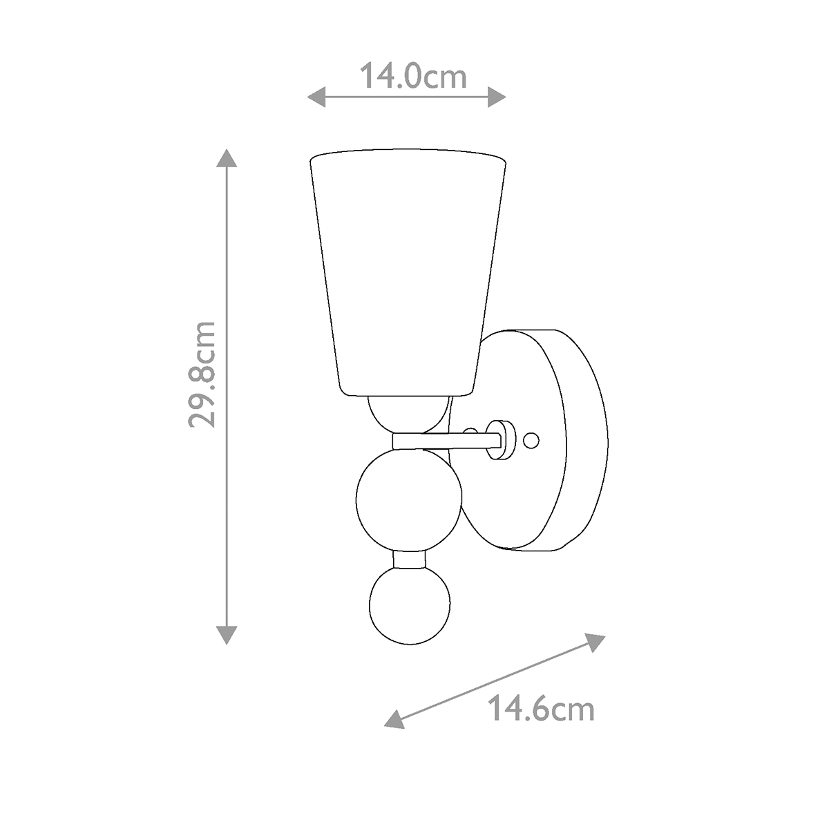 Бра с белым матовым стеклянным плафоном и тремя декоративными шарами Hinkley в Челябинске