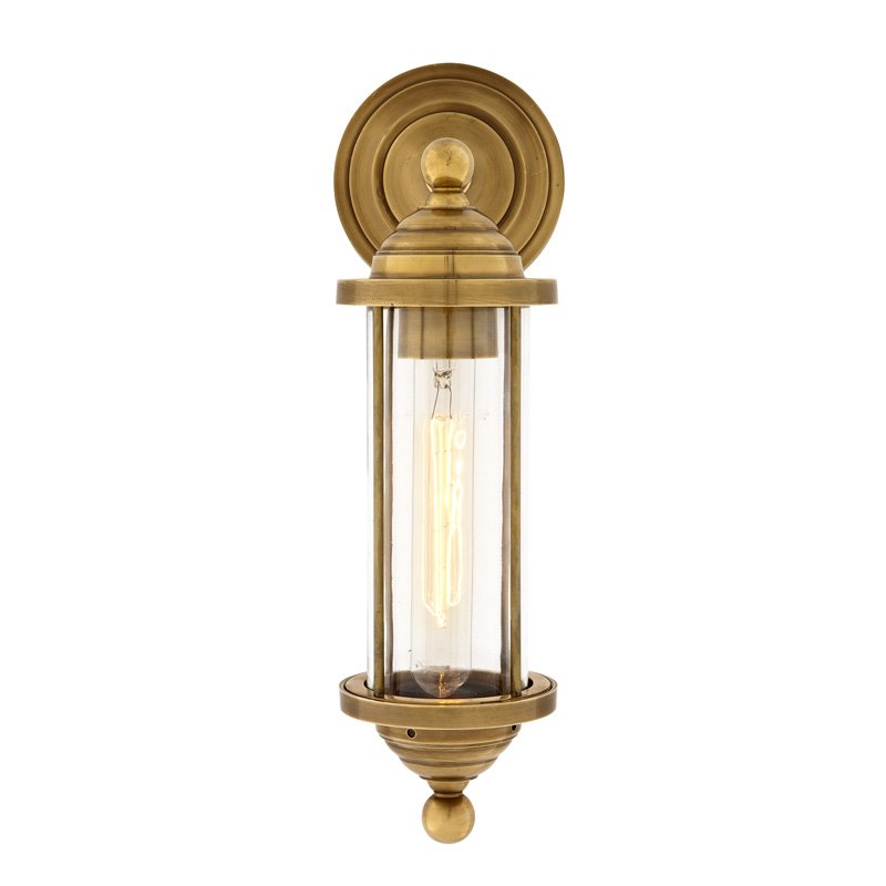 Бра Eichholtz Wall Lamp Clayton Brass Латунь Прозрачное Стекло Бра Eichholtz Wall Lamp Clayton Brass Латунь Прозрачное Стекло в Челябинске | Loft Concept