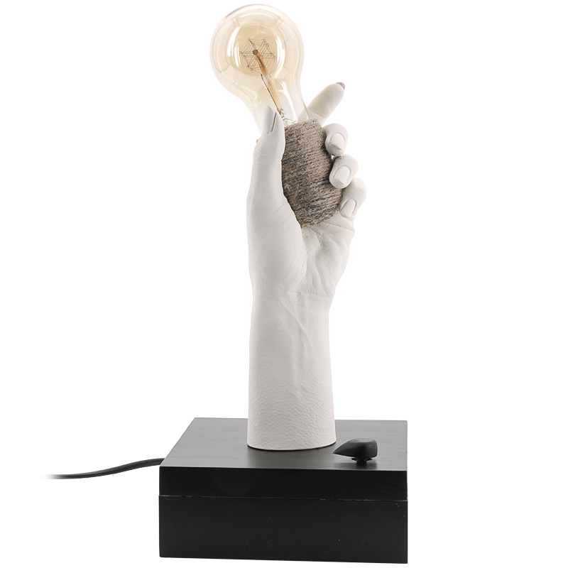 Настольная лампа Table Lamp Sculpture Arm Белый Черный Настольная лампа Table Lamp Sculpture Arm Белый Черный в Челябинске | Loft Concept