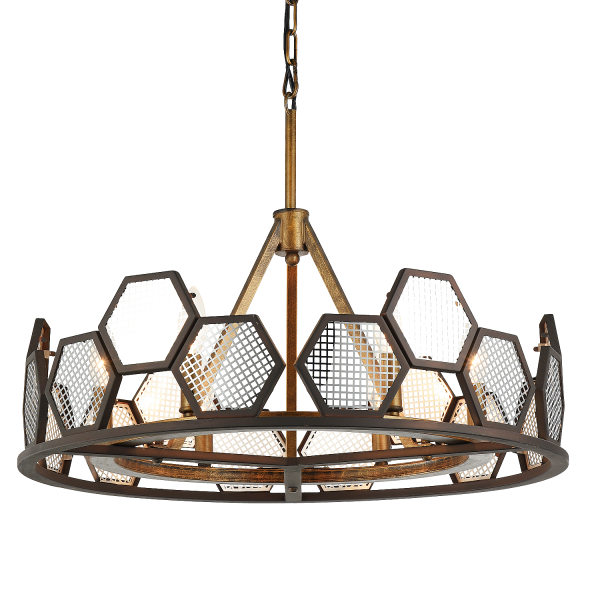 Люстра MetalComb Pendant 6 Черный Бронза Люстра MetalComb Pendant 6 Черный Бронза в Челябинске | Loft Concept