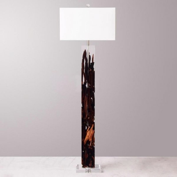 Торшер Lampadaire Kisimi Acrylic glass dark Белый Коричневый Торшер Lampadaire Kisimi Acrylic glass dark Белый Коричневый в Челябинске | Loft Concept