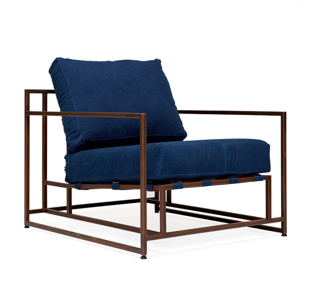 Кресло Kenn X Miller armchair Indigo and copper denim Индиго Кресло Kenn X Miller armchair Indigo and copper denim Индиго в Челябинске | Loft Concept
