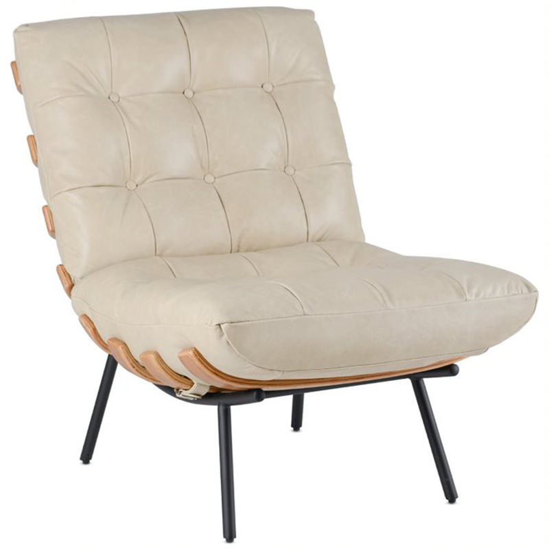 Кресло Philbert Chair beige leather Бежевый Кресло Philbert Chair beige leather Бежевый в Челябинске | Loft Concept