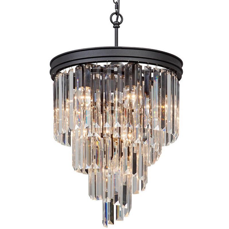 Люстра Odeon Chandelier Helix Black каскад прозрачное стекло D 48 Прозрачное Стекло Черный матовый Люстра Odeon Chandelier Helix Black каскад прозрачное стекло D 48 Прозрачное Стекло Черный матовый в Челябинске | Loft Concept